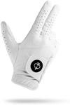 Pins & Aces - Ghost White Golf Glove Design - Premium AAA Cabretta Leather, Long-Lasting Durable Tour Glove for Men or Women - Premium Leather Golf Glove Left & Right Hand (Small, Right)