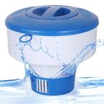 Zocipro Chlorine Dispenser for Hot Tub, 7 Inch Floating Chlorine Tablets Dispenser Floating Pool Chlorine Dispenser for Swimming Pool, Water Park, Spa