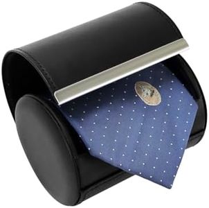 BALITIOYI Leather Tie Case Box Organizer for Men's Necktie and Bow Tie Storage Travel Gift Box