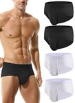 Hoerev Pack of 4 Men's Bamboo Fiber Briefs Underwear, 2Black2White,L