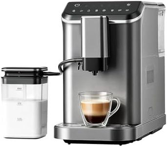 ICEVIVAL Fully Automatic Espresso Machine, 20 Bar Coffee Maker with Grinder & Milk Frother, Touchscreen Automatic Coffee Machine with 15 Grind Settings for Espresso, Latte & Cappuccino