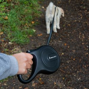 AllPetSolutions Retractable Dog Lead, 8m – Anti-Slip, Soft Grip, Black