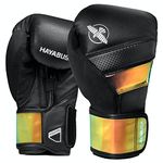 Hayabusa T3 Boxing Gloves for Men and Women Wrist and Knuckle Protection, Dual-X Hook and Loop Closure, Splinted Wrist Support, 5 Layer Foam Knuckle Padding - Black/Iridescent, 12 oz