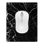 Cyanbone Small Mouse Pad Cute, Mini Mouse Pads for Wireless Mouse and Laptop, Travel Mousepads with Designs - Aesthetic Black Marble, Portable Mousepad with Non-Slip Rubber Base - 5.5 x 7 Inch