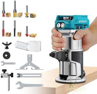 Cordless Router Tool Compatible with Makita 18V Battery(Tool Only), 800W Brushless Wood Router, 6-Speed Control, Depth Adjustment, Edge & Roller Guide, Router Bits Included (NO BATTERY)