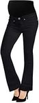 Hybrid Super Comfy Stretch Women's Maternity Bootcut Jeans with Real Pockets, Black, Medium