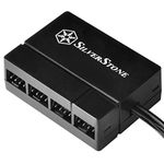 SilverStone Technology Silverstone 8-Port PWM Fan Hub/Splitter for 4-Pin & 3-Pin Fans* in Black SST-CPF04-USA (Newest Version)