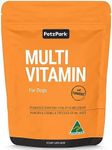 Petz Park Multivitamin for Dogs Australian Made - Glucosamine Turmeric for Joint Support with Probiotics for Gut Health – Omega 3 Fish Oil for Skin Health - Vitamins & Minerals - 112g Powder 45 Scoops