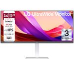 LG 34U530A 86.36cm (34 Inch) UltraWide WFHD (2560x1080) IPS Monitor, Anti-Glare, HDR10, 3-Side Virtually Borderless, HDMI, DP, USB-C, Speakers, Tilt/Height/Swivel Adjustment Slim Stand (White)