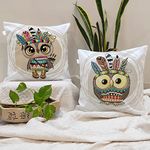 Amazon Brand - Umi. Owl Printed Poly Cotton Cushion Covers, Set of 2 (24 x 24 Inches)