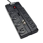 Tripp Lite TLP1208TELTV Outlet Surge Protector, Tel/DSL, Coax, 8 Feet Cord, 2880 Joules