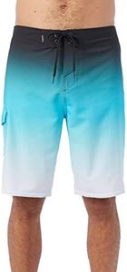 O'NEILL Men's 21 Inch Hyperfreak Divergent Boardshorts - Quick Dry Swim Trunks for Men with Fixed Waist and Quick Dry Fabric,Marine-38