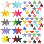 80 Pcs Star Iron On Patches Sew on Patches 5 Star Iron on Patches Sew Embroidered Patches Appliques Embellishments Small Patches Iron On for Crafts Backpack Bags Clothing(Multicolore)