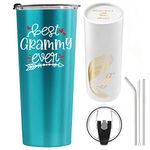 Fancyfams 22 oz Best Grammy Ever Tumbler, Grammy Gift, Grammy Gifts from Grandchildren, Grammy Mug, Grammy Gifts for Grandma, Grandma Cup Tumbler (22 oz, Turquoise)