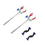 SAWISPHY Laboratory Clamps 3 Prong with Lab Stand Clamp Holder for Chemistry Ring Stand 2 Pack