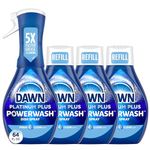 Dawn Platinum Powerwash Dish Spray, Dish Soap, Fresh Scent Bundle, 1 Spray (16 Fl Oz) Plus 3 Refills (16 Fl Oz Ea)