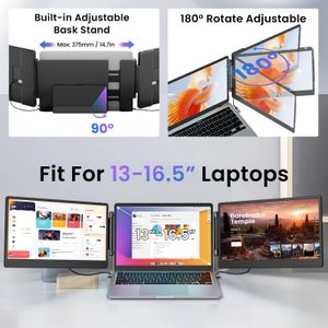 Synnov 14" Triple Laptop Screen Extender – Portable Monitor Attachment