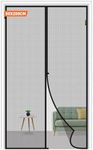 MAGZO Magnetic Fly Screen Door 80 x 200 CM, Durable Fly Nets Mosquito Mesh with Full-Frame Hook Tape Weatherproof, Grey