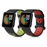 kwmobile Straps Compatible with Xiaomi Mi Watch Lite/Redmi Watch Straps - 2x Replacement Silicone Watch Bands