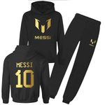 Kids Leo Mess #10 Tracksuit Hoodie & Jogger Pants Football Jersey Jumper #10 GOAT 2024 Kids Football Hoodie Boys Soccer Gift Barcelona Miami