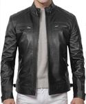 Men's Black Genuine Lambskin Leathe