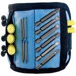 FLEX - Magnetic Wristband Tool Holder with Pouch & 15 Neodymium Magnets. Wrist Arm Band for Holding small tools, screws, pins, needles, nails, nuts and bolts, drill bits, washers, screwdriver bits – for DIYer, Dad, Mom, Handyman, Sewing. Adjustable Straps for ALL wrist size.