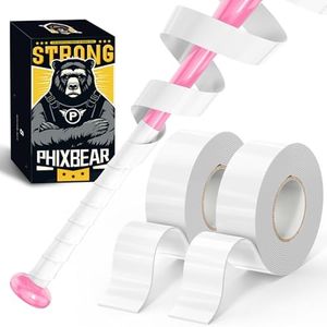PHIXBEAR Softball Bat Grip Tape, 1.1mm Thick, Silicone Material Baseball Grip Tape, 2 Rolls of White Grip Tape for Softball and Golf