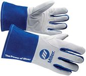 Miller ELECTRIC263347 Welding Gloves, M, Wing, 11In, White/Blue, PR