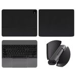 [3in1 Full Set] Top & Bottom Matte Black Skin & Palm Rest/Hinge Transparent Matte Ultra Thin Skin Cover Film for ipad Pro 13 M4 2024 Magic Keyboard