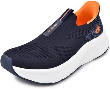 JACKSHIBO Chaussures mains libres à enfiler pour homme - Soutien de la voûte plantaire - Chaussures orthopédiques en mousse à mémoire de forme - Chaussures de marche avec large boîte à orteils
