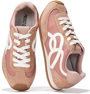 Project Cloud Womens Shoes with Memory Foam Insole Trendy Sneakers for Women - Lightweight & Non-Slip Womens Sneakers Walking Shoes for Women Footwear(Lowy,Nude,9)
