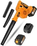Alloyman Leaf Blower, 20V Cordless Leaf Blower, with 4.0Ah Battery & Charger, 2-in-1 Electric Leaf Blower & Vacuum for Yard Cleaning/Snow Blowing.