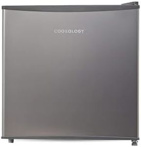 Cookology MFR45SS Small Table Top Mini Fridge in Silver - 45 Litre Capacity - For Counter Tops - Reversible Door - Adjustable Temperature Control & Legs - With Chiller Box