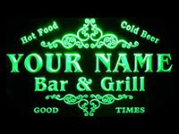 ADVPRO u-tm-g Name Personalized Custom Family Bar & Grill Beer Home Bar LED Neon Sign Green 600mm x 400mm