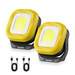 Napatyre LED Rechargeable Work Light,1000 Lumens Magnetic Work Light with 180° Rotate 4 Modes, Portable Magnetic Flashlight Mechanic Light for Car Repair, Job Site Lighting, Emergency (2 Pack)