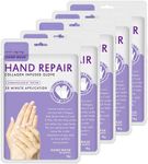 5 Pairs Hands Moisturizing Gloves, Hand Skin Repair Renew Mask Infused Collagen, Vitamins + Natural Plant Extracts for Dry, Aging, Cracked Hands (5 Pairs Hand mask)