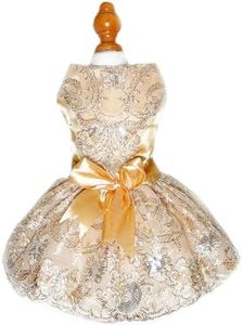 JcDuDoi Lolita Luxury Dog Princess Dress for Small Dogs Girls,Embroidered Sweet Pet Clothes Wedding Birthday Party Puppy Dresses,Cat Apparel Accessories Costumes Outfit Skirt（Medium）