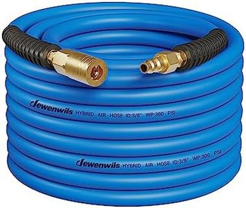 DEWENWILS Air Hose 3/8 Inch by 50FT 300 PSI, Heavy Duty Air Compressor Hose with 1/4" Industrial Quick Coupler Fittings, Flexible and Kink Resistant Hybrid Air Hose (Blue)