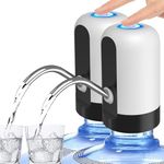 Dofash Water Dispenser Pump, 2 Pack Water Bottle Pump for 5 Gallon Bottle, USB Charging Automatic Drinking Water Pump, Portable Electric Water Jug Pump, for Camping, Kitchen, Home, Office