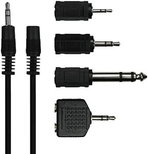 Xtreme 3.5mm Audio Adapter Kit with Cable - Retail Packaging - Black
