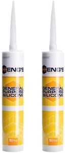 Heng's Industries Two Clear Silicone Sealant Tubes | 10.1 Oz Each | General Purpose | RV Camper Marine Boat | Repairs Maintenance Installations Appliances | Easy Application | HG-9300-C