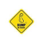 ISEE 360 Vinyl Pregnant On Board Car Bike Sticker, 18 x 18 cm, Black Yellow