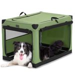 Petsfit Dog Crates for Medium Dogs, 36" L x 24" W x 23" H Adjustable Fabric Cover by Spiral Iron Pipe, Strengthen Sewing Fabric Dog Crate 3 Door Design 36inch