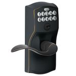 Schlage FE595 CAM 716 Acc Camelot Keypad Entry with Flex-Lock and Accent Levers, Aged Bronze