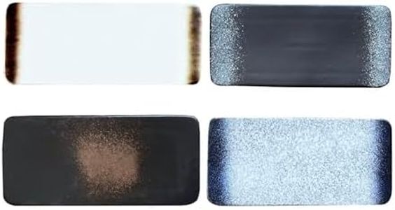 FYUEROPA Sushi Plates, Ceramic Rectangular Platters Serving Trays Set, Sushi Dishes, Japanese Dinnerware Set, Set of 4