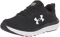 UNDER ARMOUR Women's Charged Assert 10 Running Shoe, (001) Black/Black/White, 11
