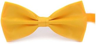 Boolavard Classic Wedding Bowtie Necktie Bow Tie Novelty Tuxedo Fashion Adjustable, Gold, 133cm / 52 Inches