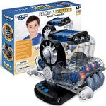 Dr. STEM Toys Model Engine Kit for Boys & Girls Ages 12+| Realistic Replica Flat 6 Motor Has Over 320 Parts, Real Motorized Action, LED Lights & Sound Effects | Comes with Detailed Directions