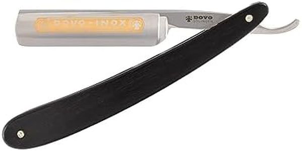 Dovo INOX 415835 German Straight Razor | Stainless Steel | 5/8 Size | Full Hollow Ground | Round Point | Ebony Wood Handle