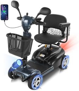 15/30 Miles 4 Wheels Mobility Scooter for Adults&Seniors Up to 300LBS, 350W Electric Powered Wheelchair Device w/Extended Battery, Dual Baskets, Rotating Seat, USB Charging(FSA/HSA Eligible)
